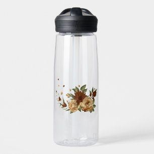 rustic terracotta floral greenery water bottle