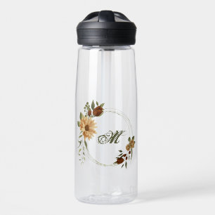 rustic terracotta floral greenery water bottle