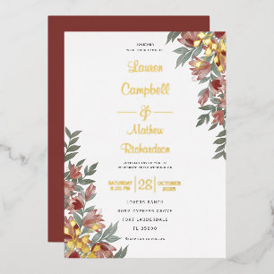 Rustic Terracotta Floral Real Gold Wedding