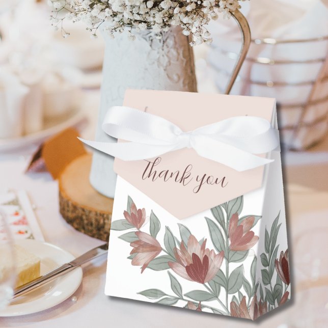 Rustic Terracotta Floral Wedding  Favour Box (Creator Uploaded)