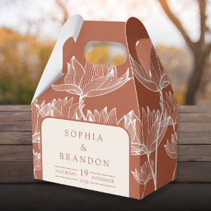 Rustic Terracotta Floral Wedding Favour Box