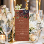 Rustic Terracotta Floral Wedding Menu Card<br><div class="desc">Bring warmth to your reception with this rustic terracotta floral wedding menu card. Featuring earthy tones and romantic florals,  it’s the perfect way to showcase your dinner details with style. Personalise easily and explore our collection for matching table numbers,  favour tags,  and signage.</div>