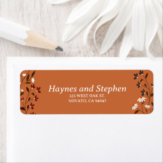 Rustic Terracotta Floral Wedding Return Address La