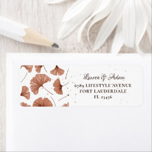 Rustic Terracotta Foliage Wedding  Label