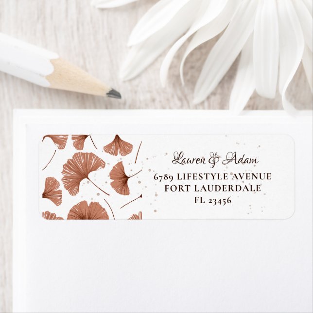 Rustic Terracotta Foliage Wedding  Label (Insitu)