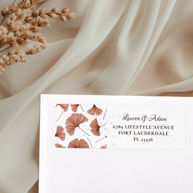 Rustic Terracotta Foliage Wedding  Label (Creator Uploaded)