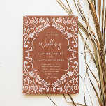 Rustic Terracotta Mexican Wedding Invitation<br><div class="desc">Celebrate your love with this rustic terracotta Mexican wedding invitation featuring traditional papel picado and Talavera designs. Perfect for a boho-inspired or Mexican-themed wedding. Matching items in our store Cava Party Designs.</div>