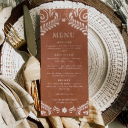 Rustic Terracotta Mexico Menu Card