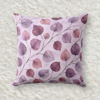 Rustic Terracotta Quaking Aspen Watercolor Pattern Cushion