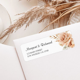 Rustic Terracotta Rose Floral Wedding Address