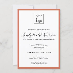 RUSTIC TERRACOTTA RUST LOGO WORKSHOP GALA EVENT INVITATION