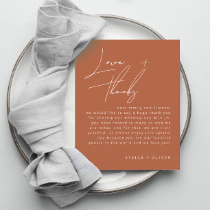 Rustic Terracotta Script Wedding Reception Card