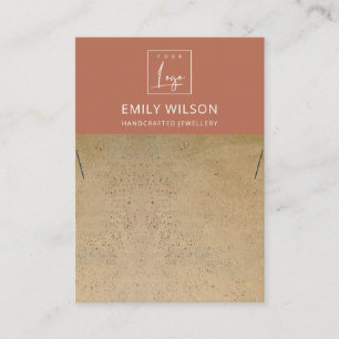 RUSTIC TERRACOTTA TEXTURE LOGO NECKLACE DISPLAY BUSINESS CARD