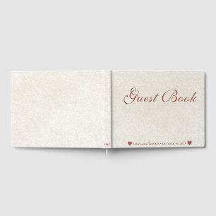 Rustic Terracotta & Vintage Cream Modern Wedding Guest Book