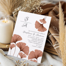 Rustic Terracotta Watercolor foliage Wedding