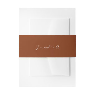 Rustic Terracotta Wedding Invitation Belly Band