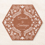 Rustic Terracotta Wedding Paper Coaster<br><div class="desc">Add rustic charm to your tables with this terracotta wedding paper coaster. Perfect for a cosy fall or boho wedding theme,  and easy to personalise for your special day. Pair it with more matching items in our collection.</div>