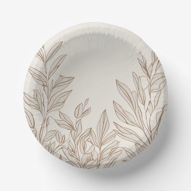 Rustic Terracotta Wildflower Boho Spring Style Paper Plate (Front)