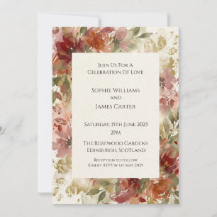 Rustic Terracotta Wildflower Invitation