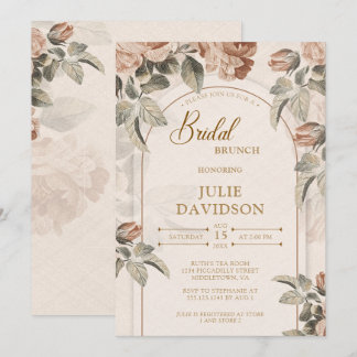 Rustic Terracottac Greenery Floral Arch Bridal | Invitation