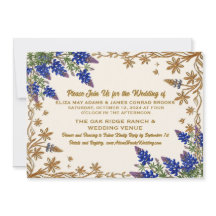 Rustic Texas Blue Evil Eye Wedding Invitation