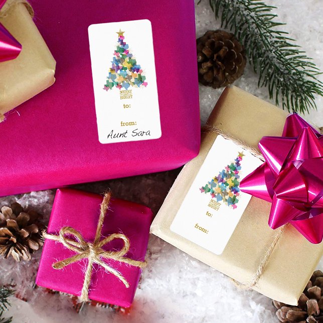 Rustic Texas Christmas Tree Gift Tag Label (Creator Uploaded)