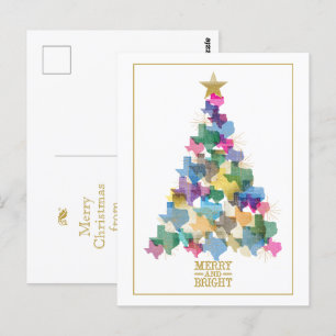 Rustic Texas Christmas Tree Postcard
