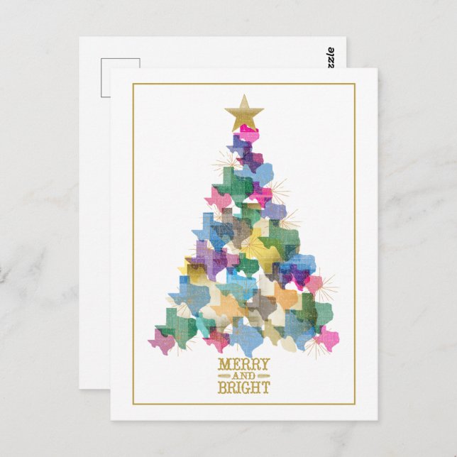 Rustic Texas Christmas Tree Postcard (Front/Back)