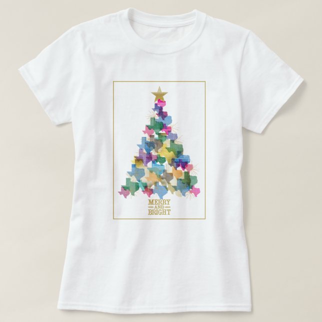 Rustic Texas Christmas Tree T-Shirt (Design Front)