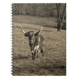 Rustic Texas Longhorn cattle ranch bull cow Notebook