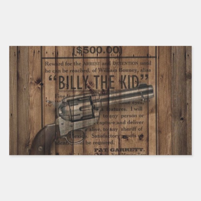 rustic texas star cowboy western country dual gun rectangular sticker (Front)