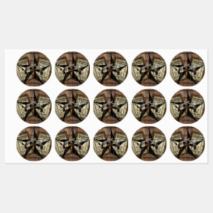 Rustic Texas Star Western Dual Pistols Wanted Sign