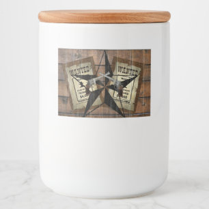 Rustic Texas Star Western Dual Pistols Wanted Sign Food Label