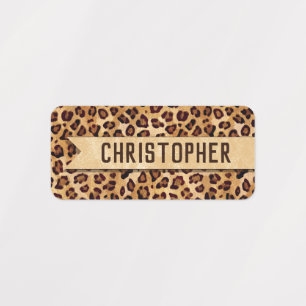 Rustic Texture Leopard Print Add Name