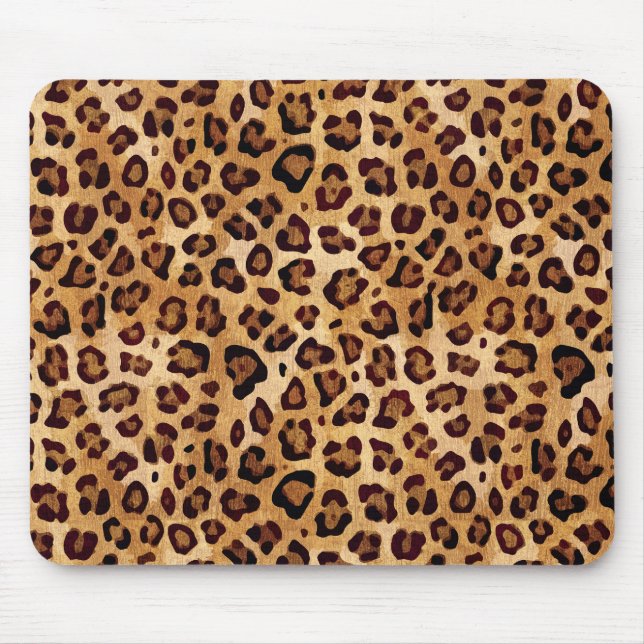 Rustic Texture Leopard Print Mouse Mat (Front)