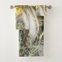 Rustic texture under floating green and yellow ink