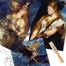 Rustic Texture Vintage Viking Woman Man Decoupage