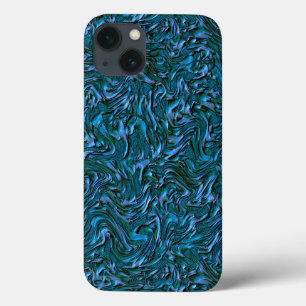 Rustic textured wall in burnt cadet blue iPhone 13 case