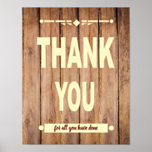  Rustic Thank You Appreciation Typography  Poster