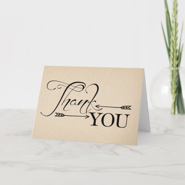 Rustic Thank You Arrows Folding Card (Front)