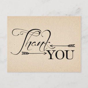 Rustic Thank You Arrows Post Card