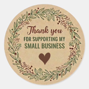 Rustic Thank You Business Sticker – Packaging Labe