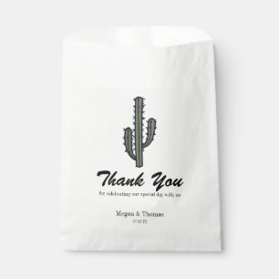Rustic Thank You Cactus Wedding Treat Favour Bags