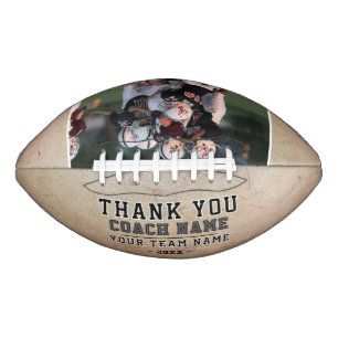 Rustic Thank you Coach Team Name Photo American Football