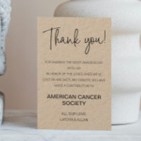Rustic Thank You Donate To Charity Wedding