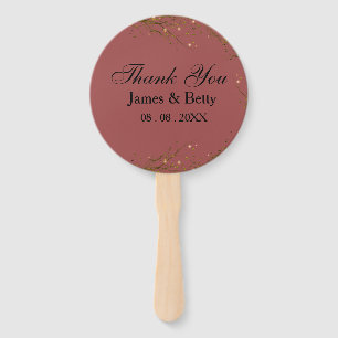 Rustic Thank You  Favour Tags Hand Fan