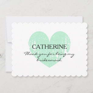 Rustic Thank you for being my bridesmaid cards