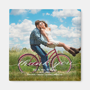Rustic Thank You Photo Wedding Magnet