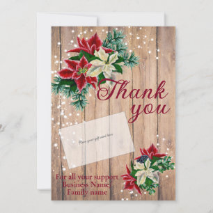 Rustic Thank You Poinsettia Gift Card Holder