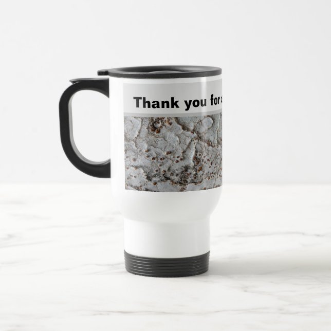 Rustic Thank You Teacher Nature Photo Appreciation Travel Mug (Left)